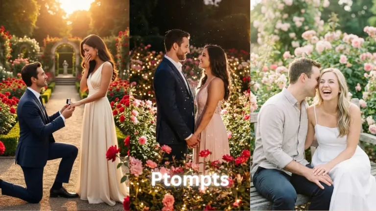 16 Stunning Gemini AI Engagement Photo Prompts in a Blooming Rose Garden Setting