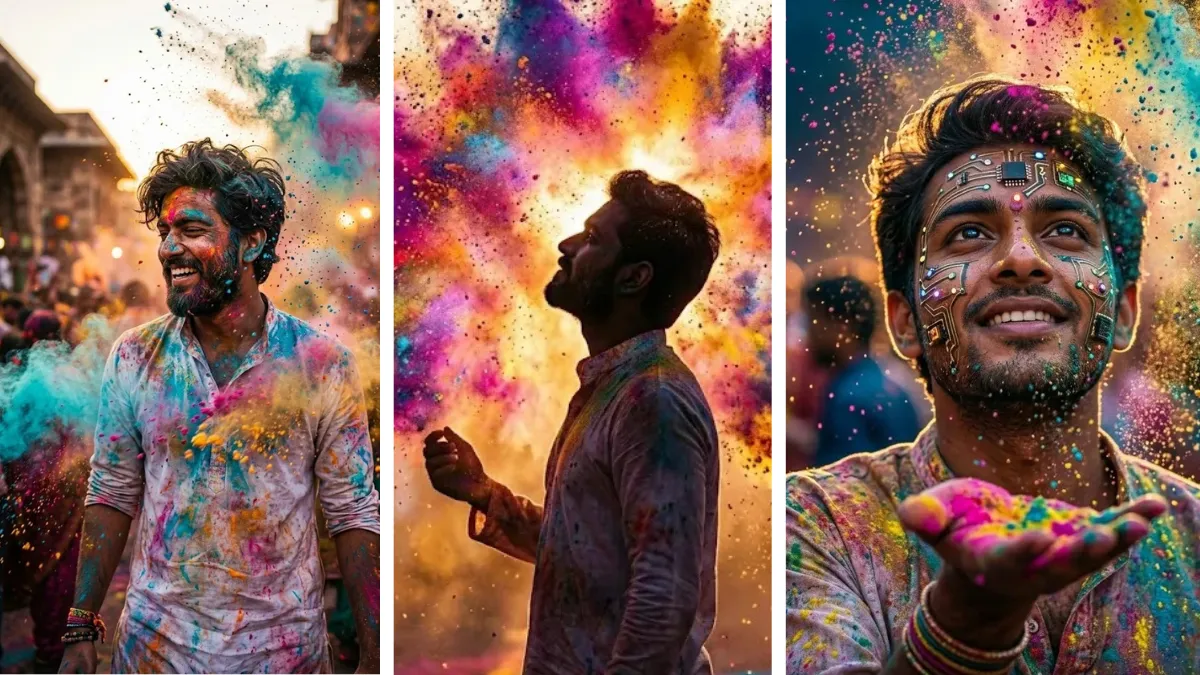 Holi Powder Explosion Shots: Cinematic Google Gemini Prompts for Boys