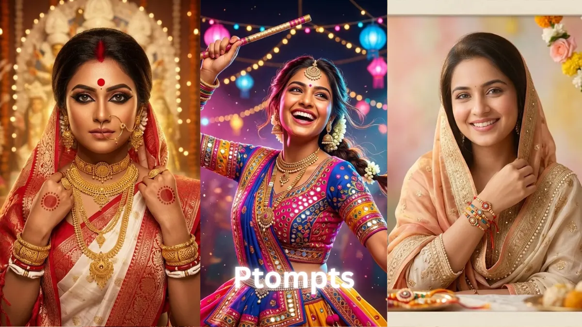 10 Google Gemini AI Photo Editing Prompts for Girls to Create Stunning Traditional Festive Ethnic Portraits